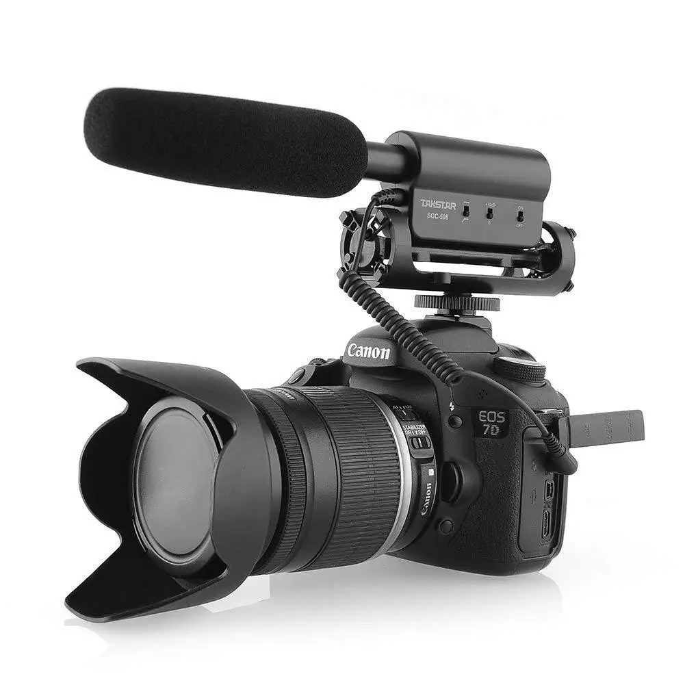 BEESCLOVER TAKSTAR SGC-598 внешний стерео микрофон для интервью камеры Nikon/Canon/DV видеокамеры |