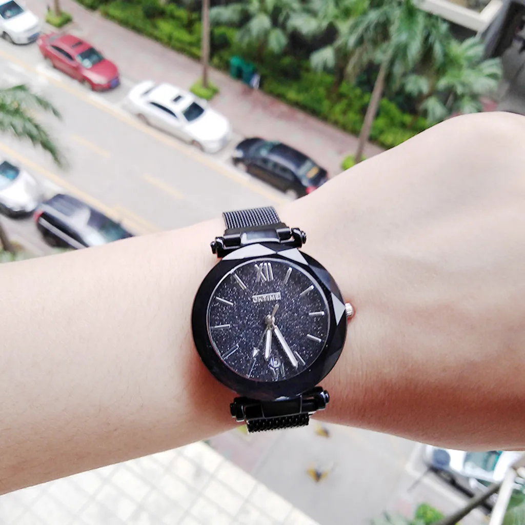 Модные женские часы Звездное небо студенческие для девушек с магнитной пряжкой