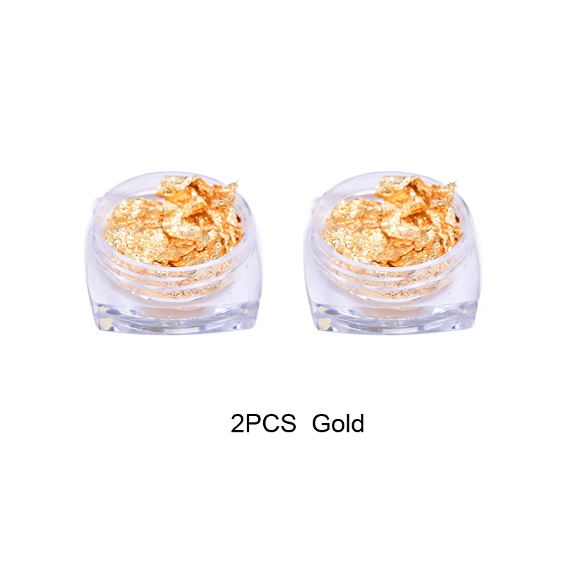 2pcs Gold 1 коробка, смешанный цвет, камень-хамелион, Стразы для ногтей, маленькие неровные бусины, маникюр, 3D украшение для ногтей, аксессуары для ногтей - Цвет: 2pcs Gold