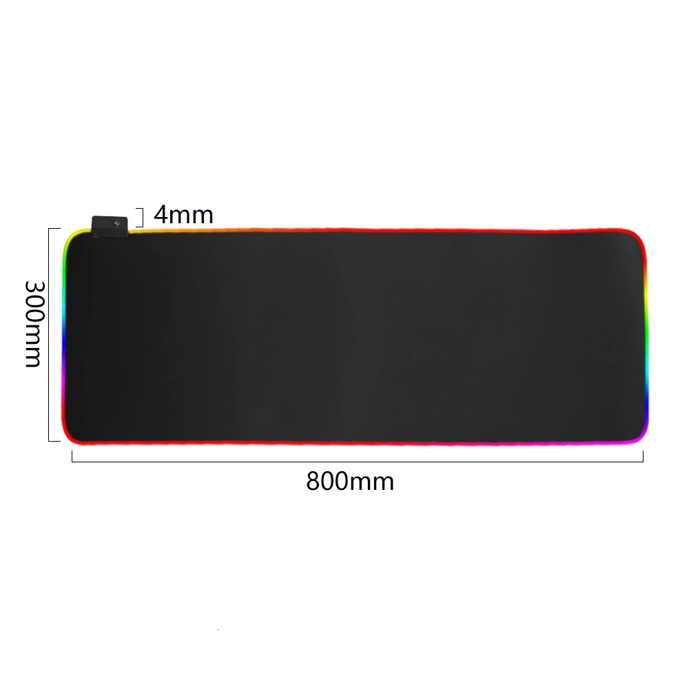 Игровой коврик для мыши с RGB-подсветкой офисный нескользящий светодиодный