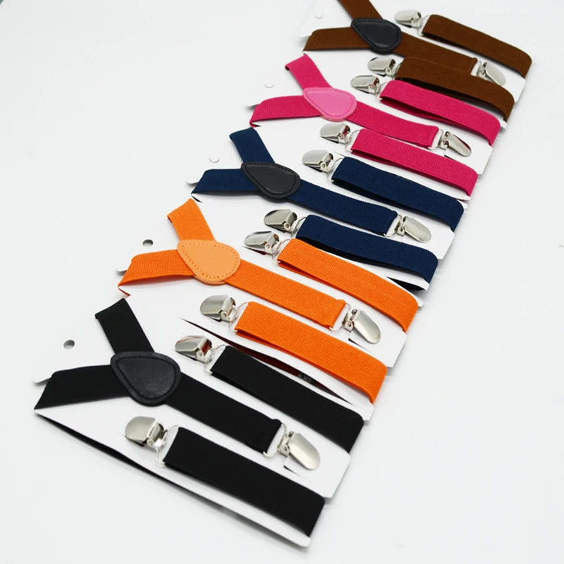 

Kids Suspenders Clip Boys Girls Candy Color Fashion Children Y-Back Braces Adjustable Crossed Baby Ties Accessories