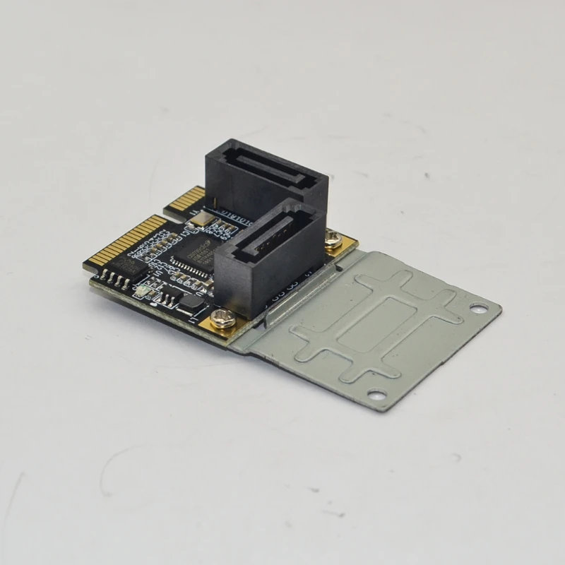 

KX4A SATA3 Sata Multiplier Controller Expansion Card,2 Ports Mini Pci-e Pci Express to Sata 3.0, Sata Cable