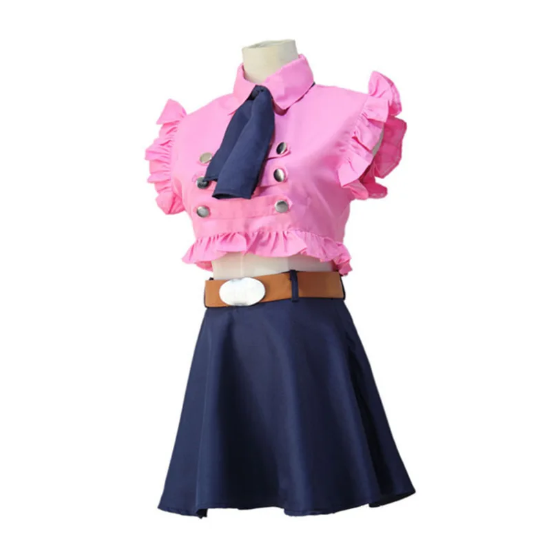 Anime Nanatsu no Taizai Princess Elizabeth Liones Cosplay Costume Green Wig Seven Deadly Sins Pink Skirt Set Role Play Outfit |