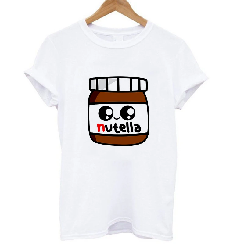 Модный женский топ Nutella с круглым вырезом и коротким рукавом футболка принтом