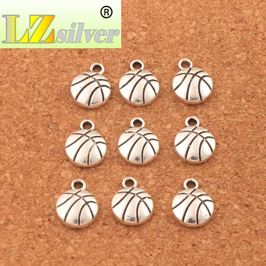 Basketball Sports Spacer Charm Beads 200PCS Zinc Alloy Pendants Alloy   Jewelry DIY L374 13.5x10.35mm