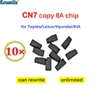 10 шт.лот оригинальный чип CN7 Copy 8A для автомобильных ключей Toyota Lexus Hyundai может работать с CN900,CN900mini,TANGO