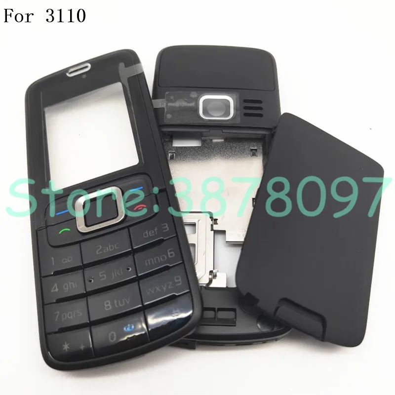 Для Nokia 3110 3110C Корпус Передняя Лицевая панель рамка чехол+ задняя крышка/крышка батарейного отсека+ клавиатура+ логотип