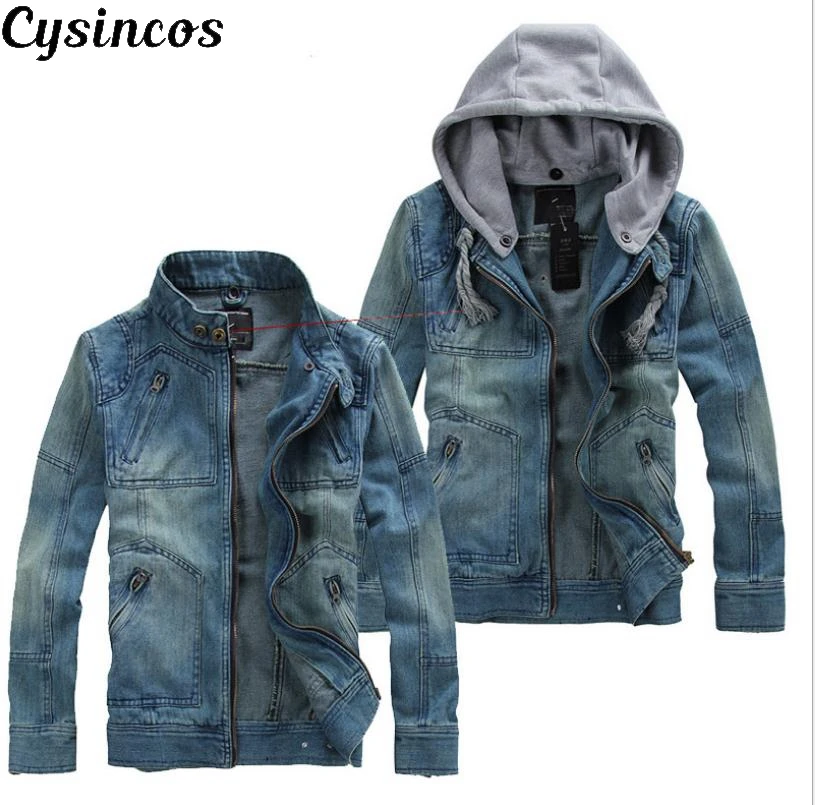 CYSINCOS 2020 новая мужская куртка модная повседневная тонкая синяя джинсовая с