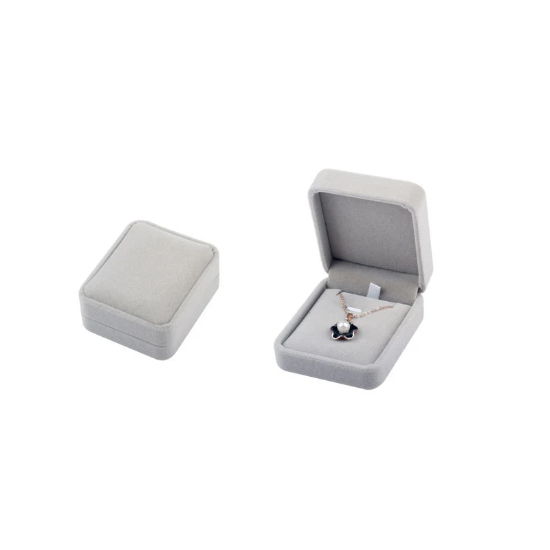 Bulk Sale Wedding Ring Storage Box Earring Studs Pendant Necklace Set Jewelry Gift Packaging Organizer Case Grey Velvet Kit | Украшения и
