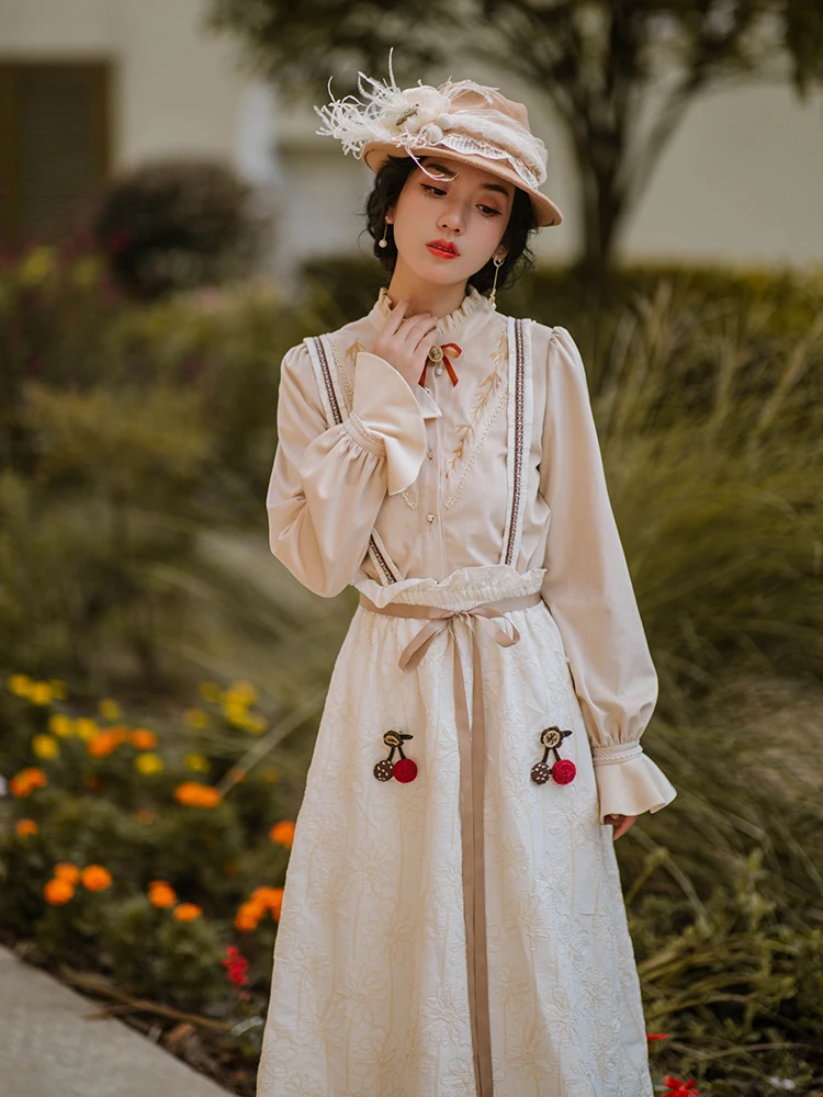 

French elegant design niche embroidery detachable strap skirt two-piece suit