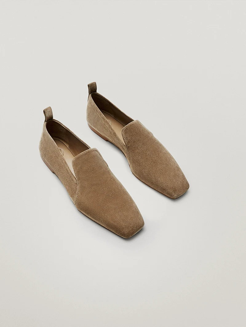 

Withered England Style Office Lady Fashion Vintage Square Toe Genuine Leather Slip-On Loafers Women Shoes Woman Flat Shoes Women