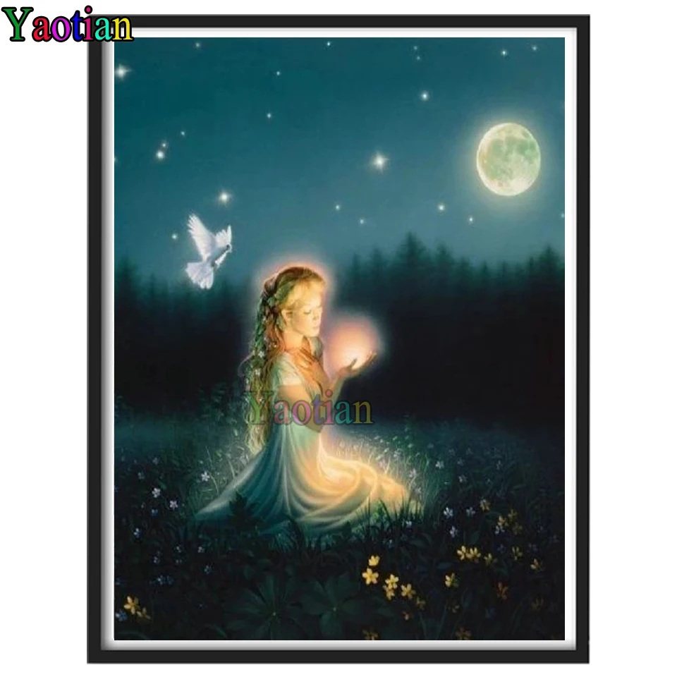 

DIY Diamond Painting Full Square Drill Moonscape Girl Rhinestones Pictures Diamond Embroidery Sale Cross Stitch Mosaic Gift