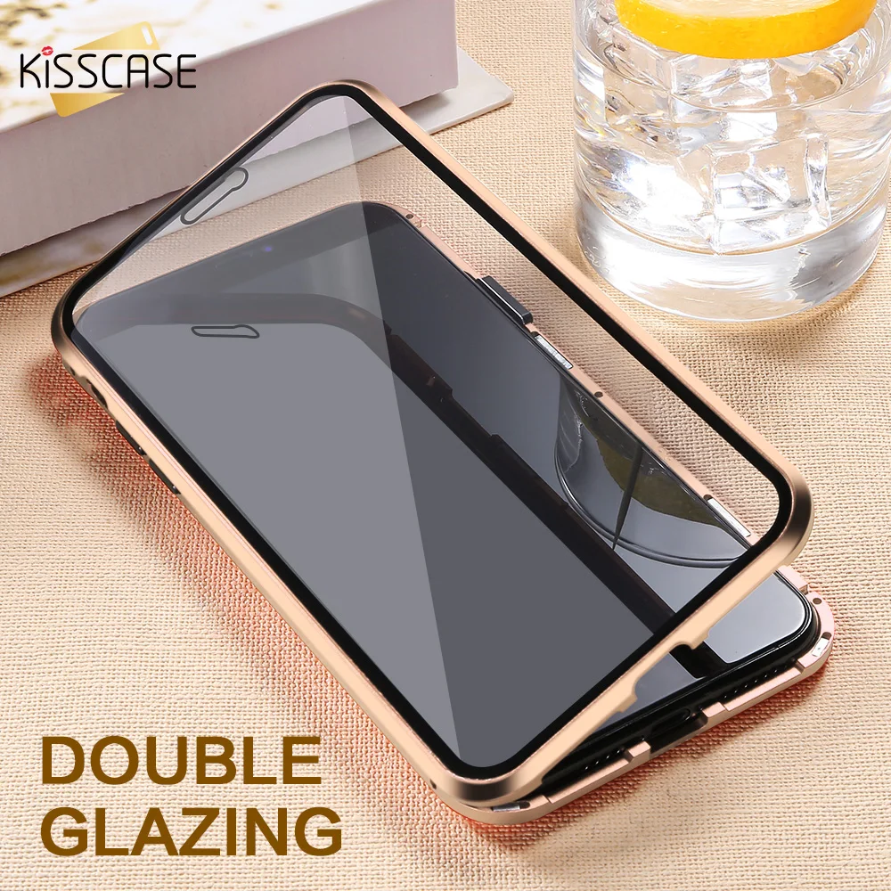 Магнитный стеклянный чехол KISSCASE для Samsung s10 Note10 Plus S8 чехлы S9 Note9 Note8 s8 plus
