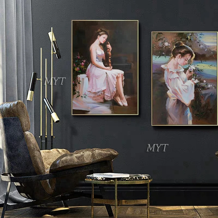 Красивые девушки танцуют фото стены искусства 100% ручная роспись маслом Женщины