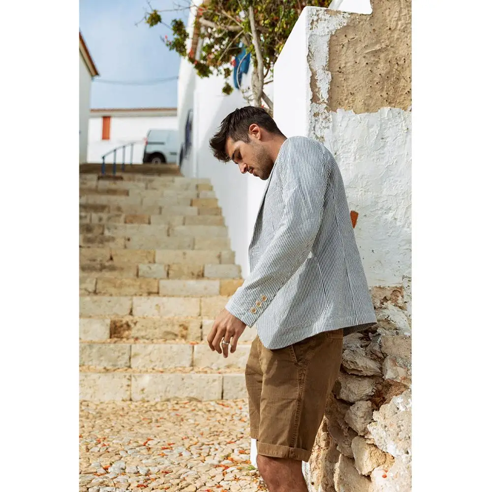 SIMWOOD 2021 Весна Новый Повседневный Блейзер мужские костюмы в Вертикальную Полоску