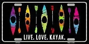 

nonbrand Live Love Kayak Car Front License Plate with 4 Holes Metal License Novelty Tag