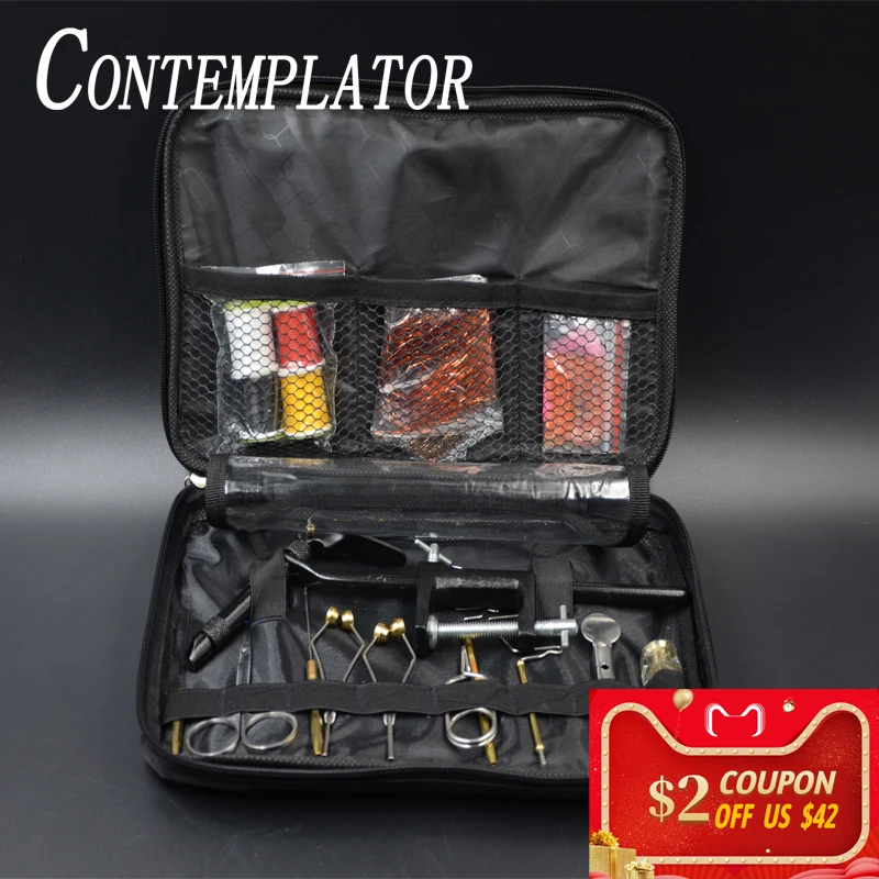 Полный мушек ящик для инструментов с Портативный мешок включая клещи бобины