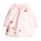 Платья для девочек; Осенняя одежда для малышей; Розовое повседневное Хлопковое платье с цветочной аппликацией для детей; Vestiods; Peter Pan; От 2 до 7 лет