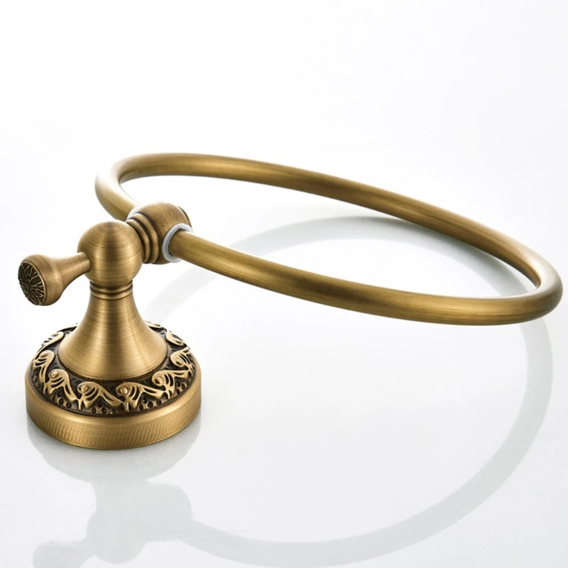 

Wall-mounted towel ring Towel rack Antique Carved Copper Towel hanger Hanging ring Bathroom Accessories