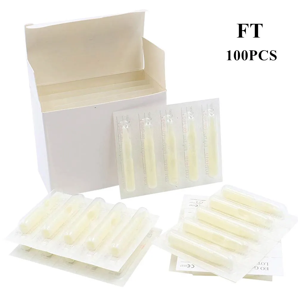 100pcs Disposable Sterileze Tattoo Tips Assorted Tattoo Tips Tubes for Tattoo Needles 5F 7F 9F 11F 13F 15F