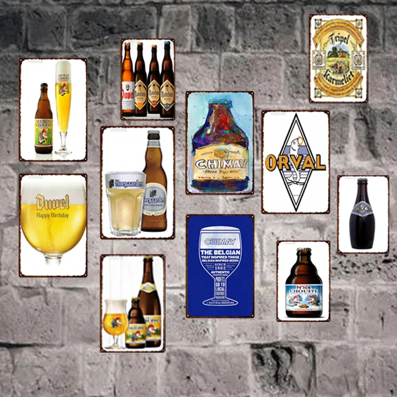 

Beer Tin Sign Metal Bar Iron Painting Bar Yellow Beer Retro Brass Tin Sign Vintage Plaque Bar Pub Reservoir Decoration 20X30Cm