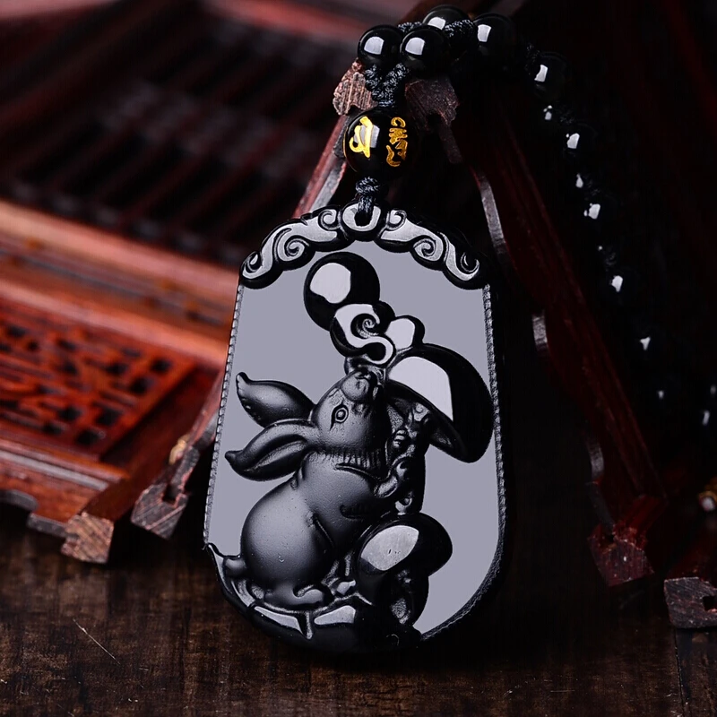 Ожерелье из натуральных черных бусин обсидиана ручная работа знаки зодиака