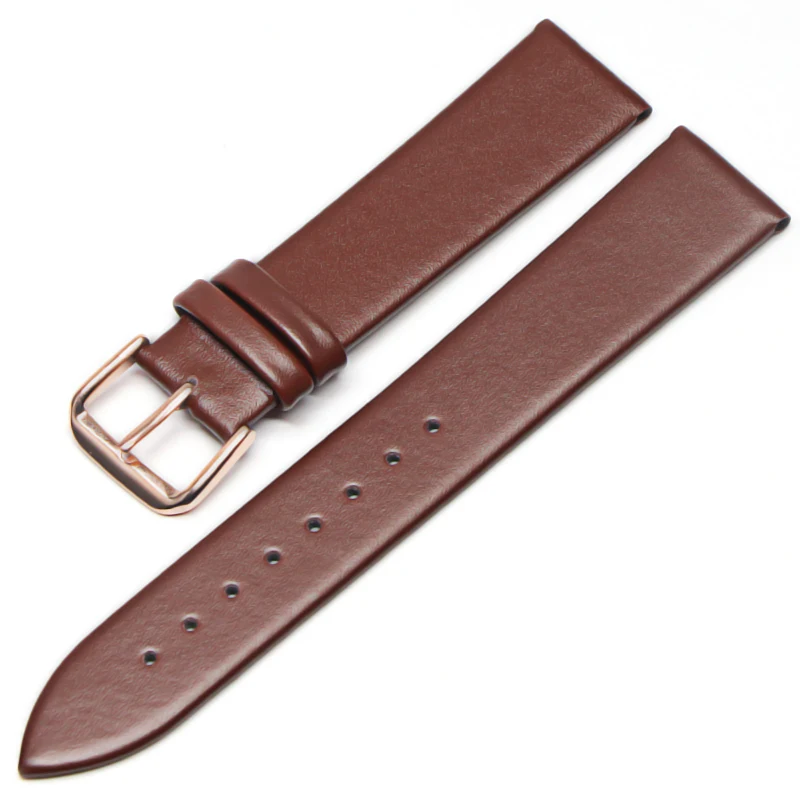 Genuine Leather Watchbands 18mm 20mm 22mm 24mm Black  Brown Women Men Cowhide Watch Band Strap Belt With Buckle