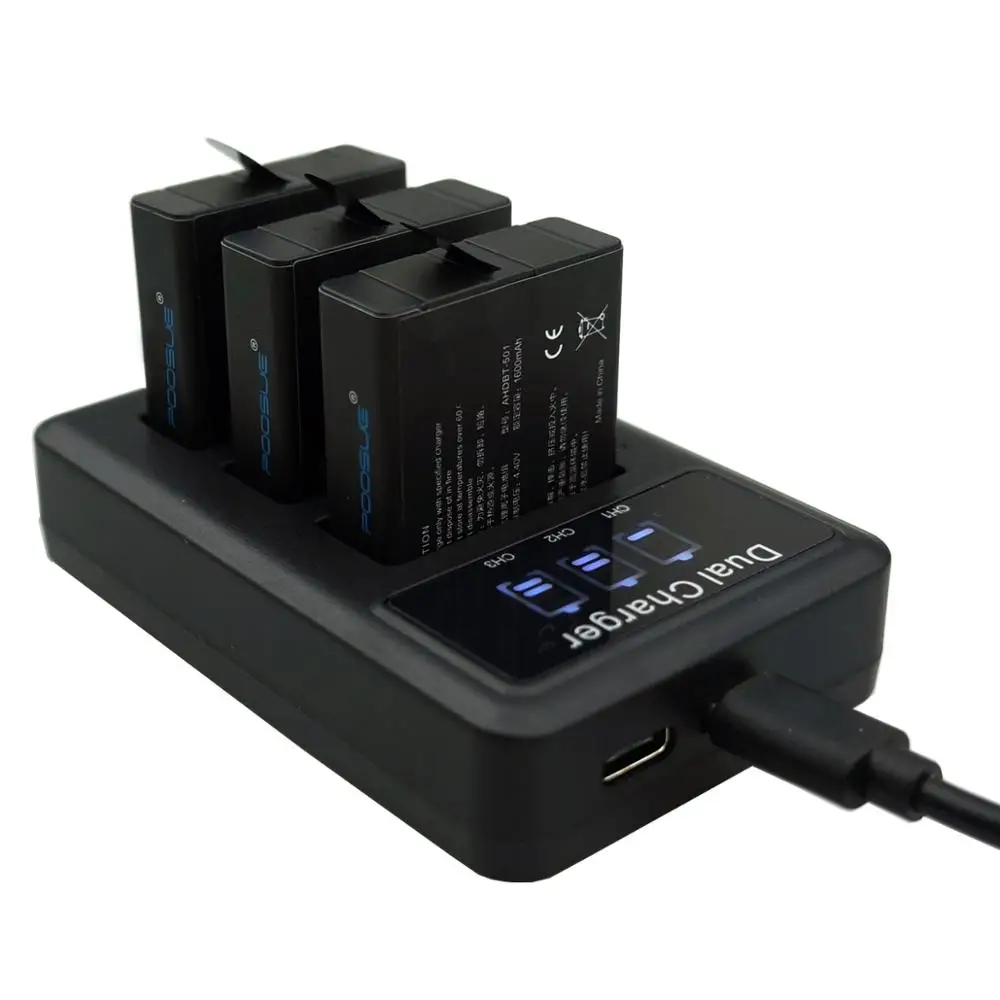 AHDBT 501 Go Pro Hero 5 Battery hero 6 8 battery for gopro5 Akku + USB LED 3 порта Charger gopro 7 black|Цифровые