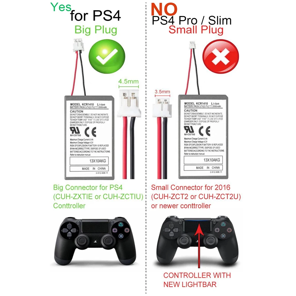 Аккумуляторная батарея Dualshock4 V1 для беспроводного контроллера 2000 мАч 2 шт. |