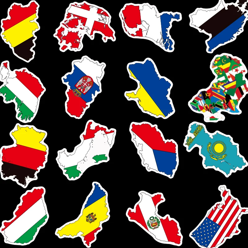 50 шт./пакет Национальный флаг полихлоридвиниловая клейкая Водонепроницаемый