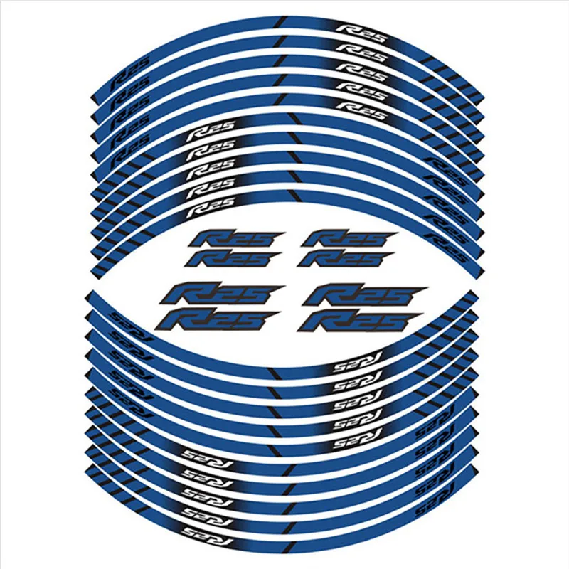 

For YAMAHA R3 R25 YZF-R3 YZF-R25 r25/r3 Motorcycle Wheel LOGO Sticker Tire Waterproof Reflectives Protection Decals Sticker