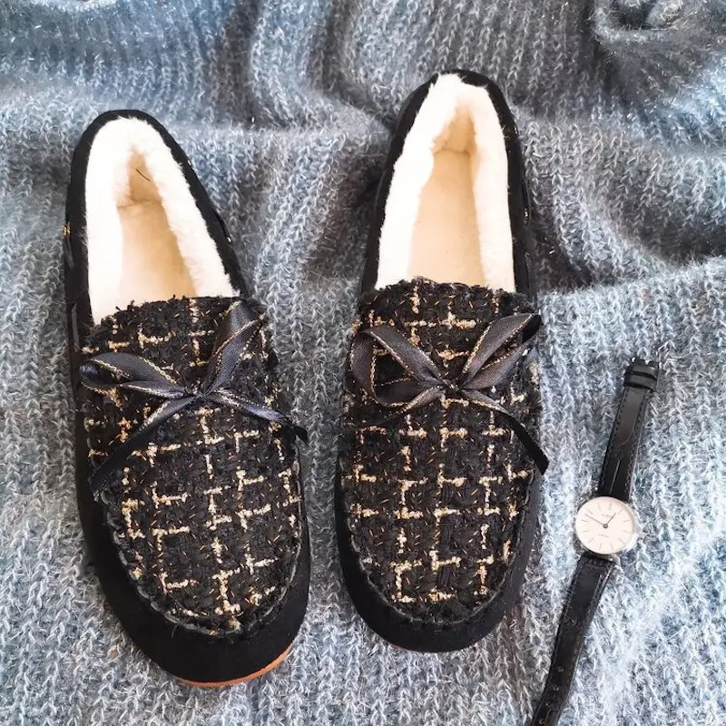 Женские зимние теплые туфли новинка 2020 повседневные лоферы из флока на плоской