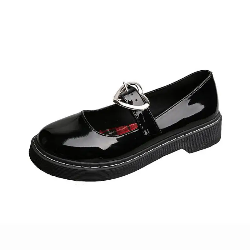 

Mary Janes Women Shoes Spring 2021 Round Toe British Style Vintage Flats Shoes Buckle Strap Leather Flat Platform Single Shoe