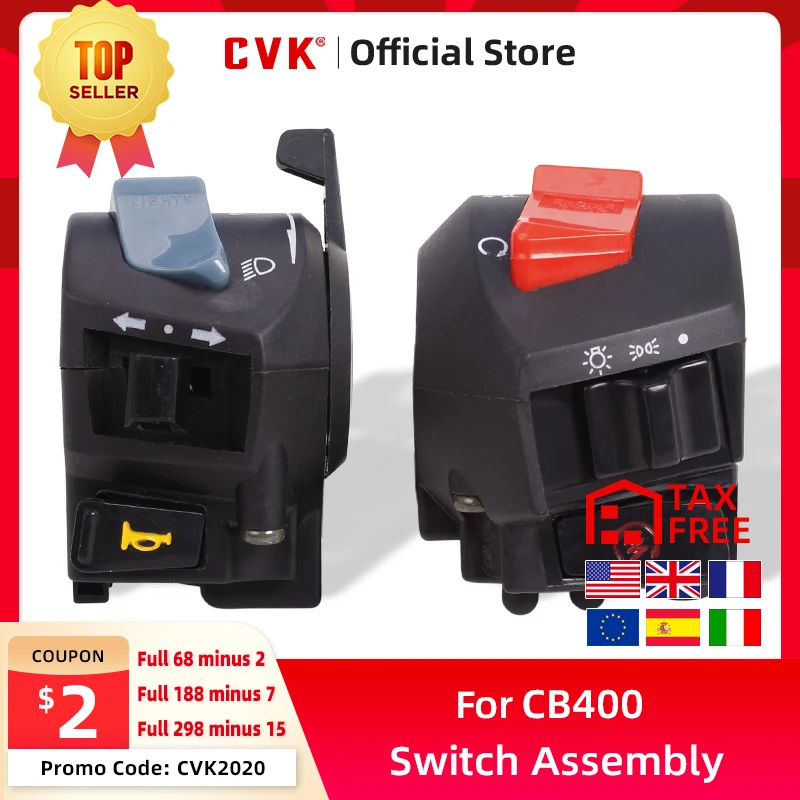 

CVK Headlight Left Right Turn Signal Horn Lgnition Start Switch handle Button Assembly For HONDA CB400SF VTEC 1999-2007 2001 02