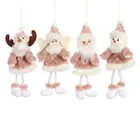 Розовая Рождественская плюшевая подвеска в виде ангела, девочки, снеговика, Санта-Клауса, снеговика, лось, кукла, украшения для рождественской елки, подарки на Рождество