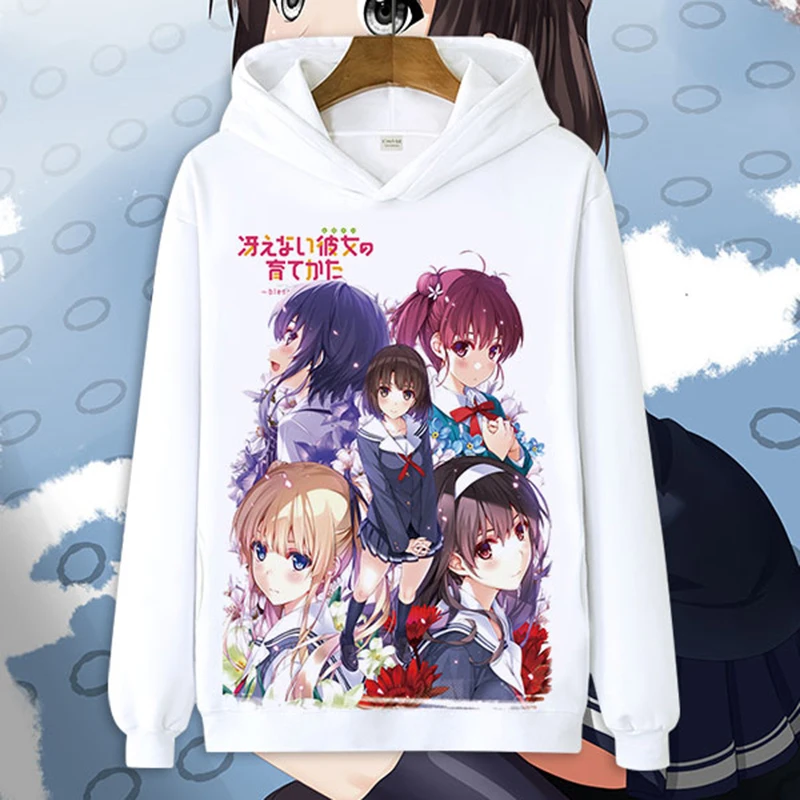 

Anime Saekano How to Raise a Boring Girlfriend Hoodie Megumi Kato Eriri Cosplay Hoodies Thicken Fleece Hooded Coat Sweatshirt