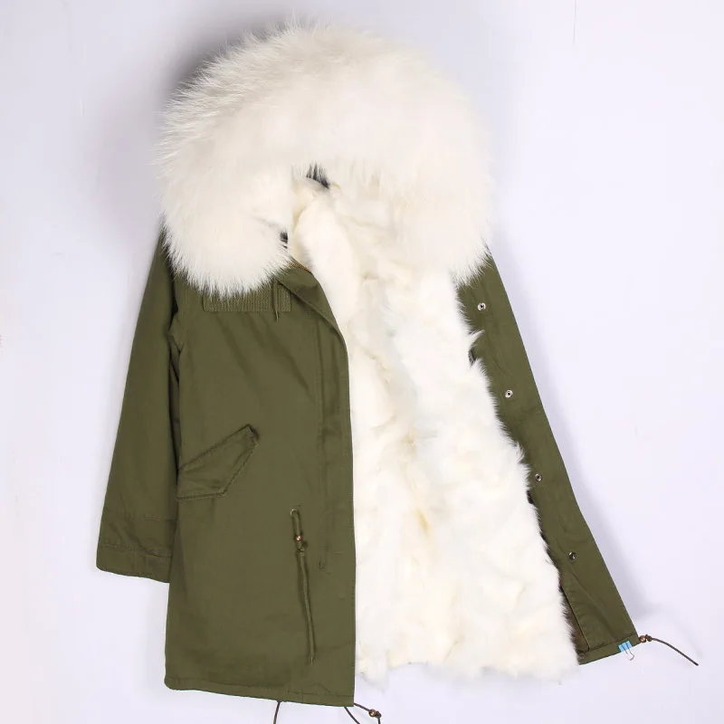 fox fur liner 3 Зимняя теплая куртка с воротником из меха енота, с капюшоном, с подкладкой из натурального Лисьего меха, верхняя одежда, мужская длинная толстая парка, пальто из натурального меха - Цвет: fox fur liner 3