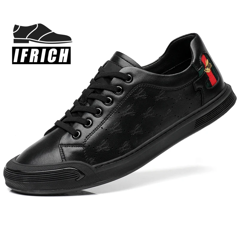 

New Arrival Men Flats Sneakers White Black Luxury Brand Men Shoes Brand Designer Mens Casual Sneakers Comfortable Young Shoes