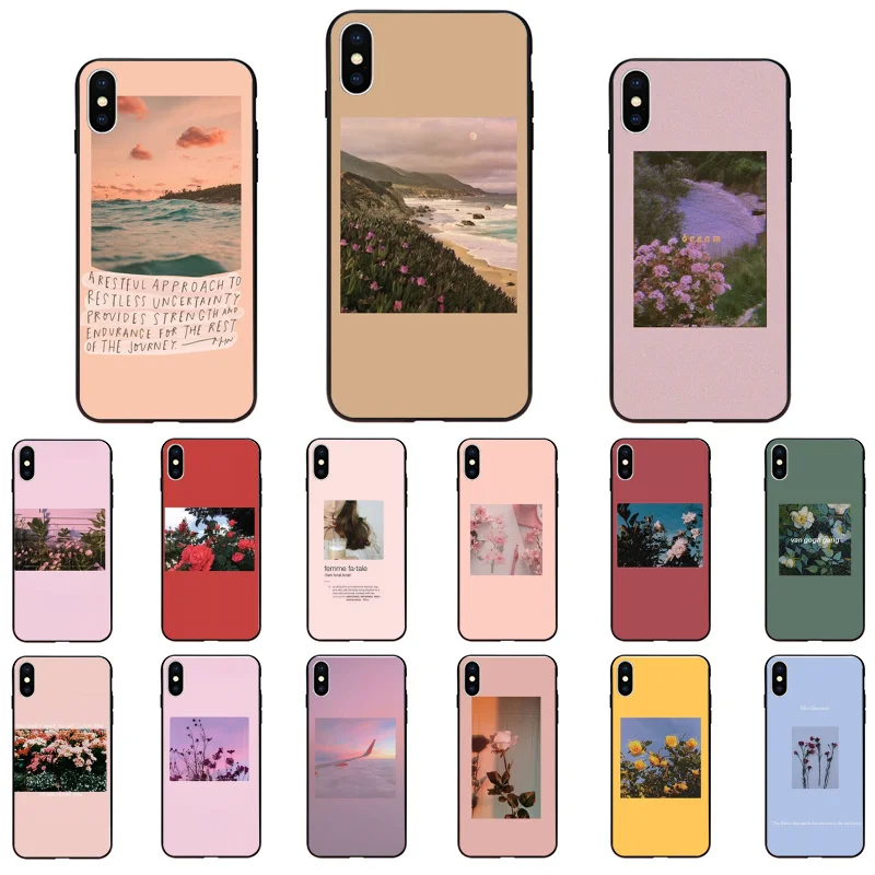 

Great art Aesthetic Flowers Phone Case For iphone 12 11 Pro Max Case For iPhone 11 12 mini XS MAX X XR SE2 8 7 6S Plus Case