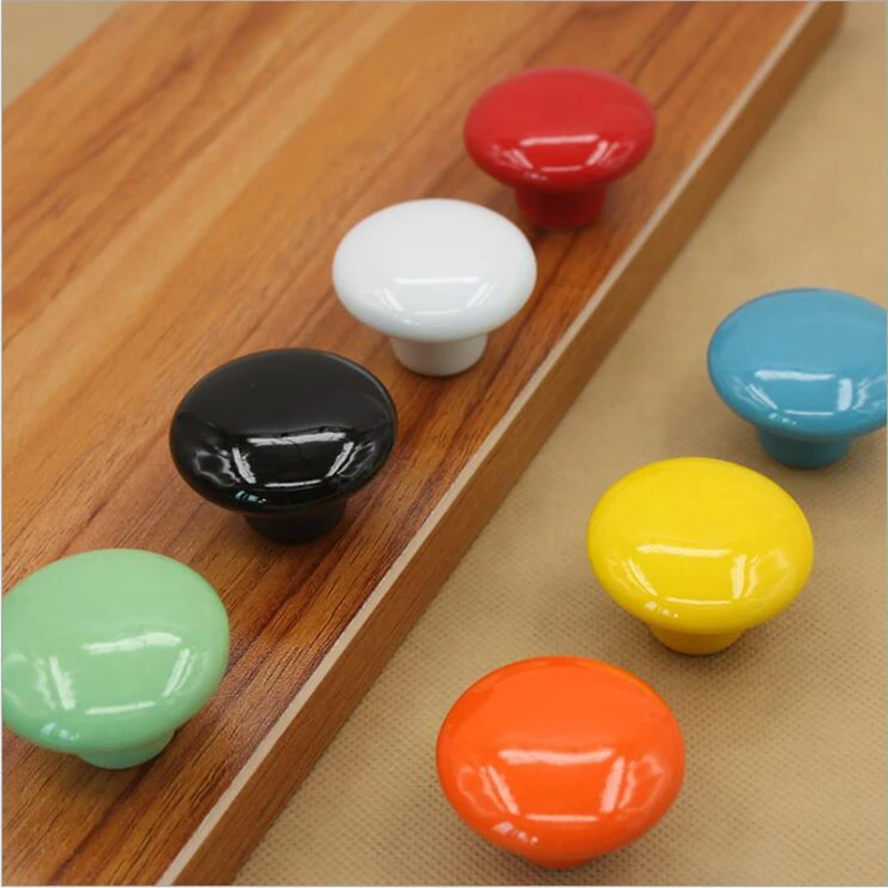 Карамельный цвет круглый керамический одно отверстие ручки двери шкаф ящик