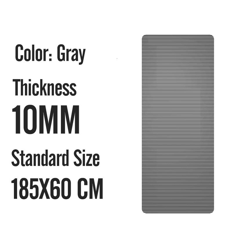 185X60X1M Gray 185X80X1,5 см мужские спортивные маты большого размера NBR Нескользящие коврики для йоги для фитнеса 15 мм фитнес-спортивный коврик с повязками большого размера Tapete - Цвет: 185X60X1M Gray