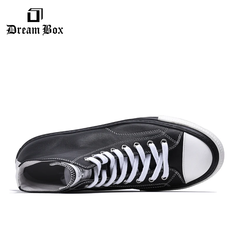 Кожаная обувь с высоким берцем мужская кожаная панель 2019 г. Новая модная