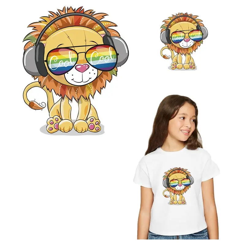 Симпатичная термонаклейка в виде льва для самостоятельной сборки термоклейкая