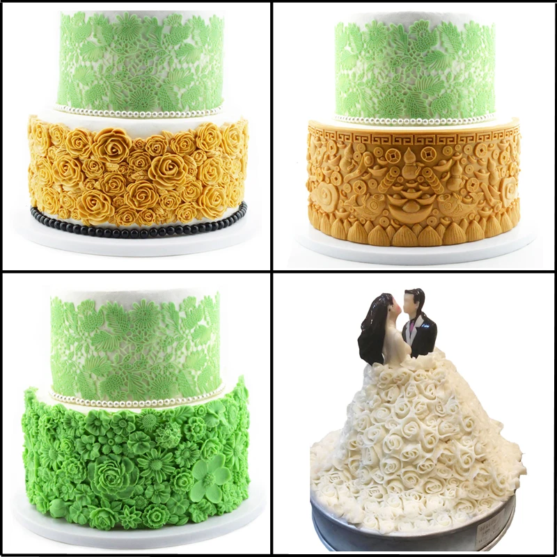 SHENHONG лепесток розы ракушка оболочка узор силиконовая помадка форма в виде цветка