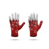 red christmas personality happy knitted gloves for men women winter full finger gloves festival gift