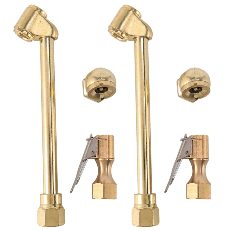 

New 6 Pack Heavy Duty Brass Air Chuck Set, 1/4 Inch Brass Air Chuck For Tire Inflator Gauge Compressor Accessories