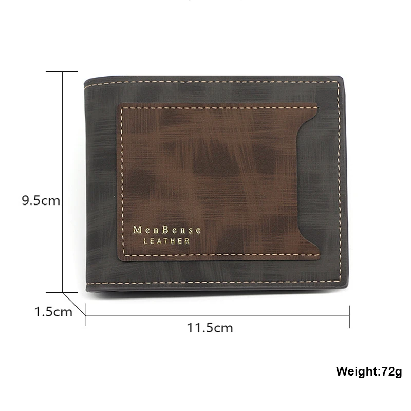 MenBense Men Money Pocket ID Card Holder Coin Change Pocket Letter Print Patchwork Female Purse Handbag Bifold Clutch Bag