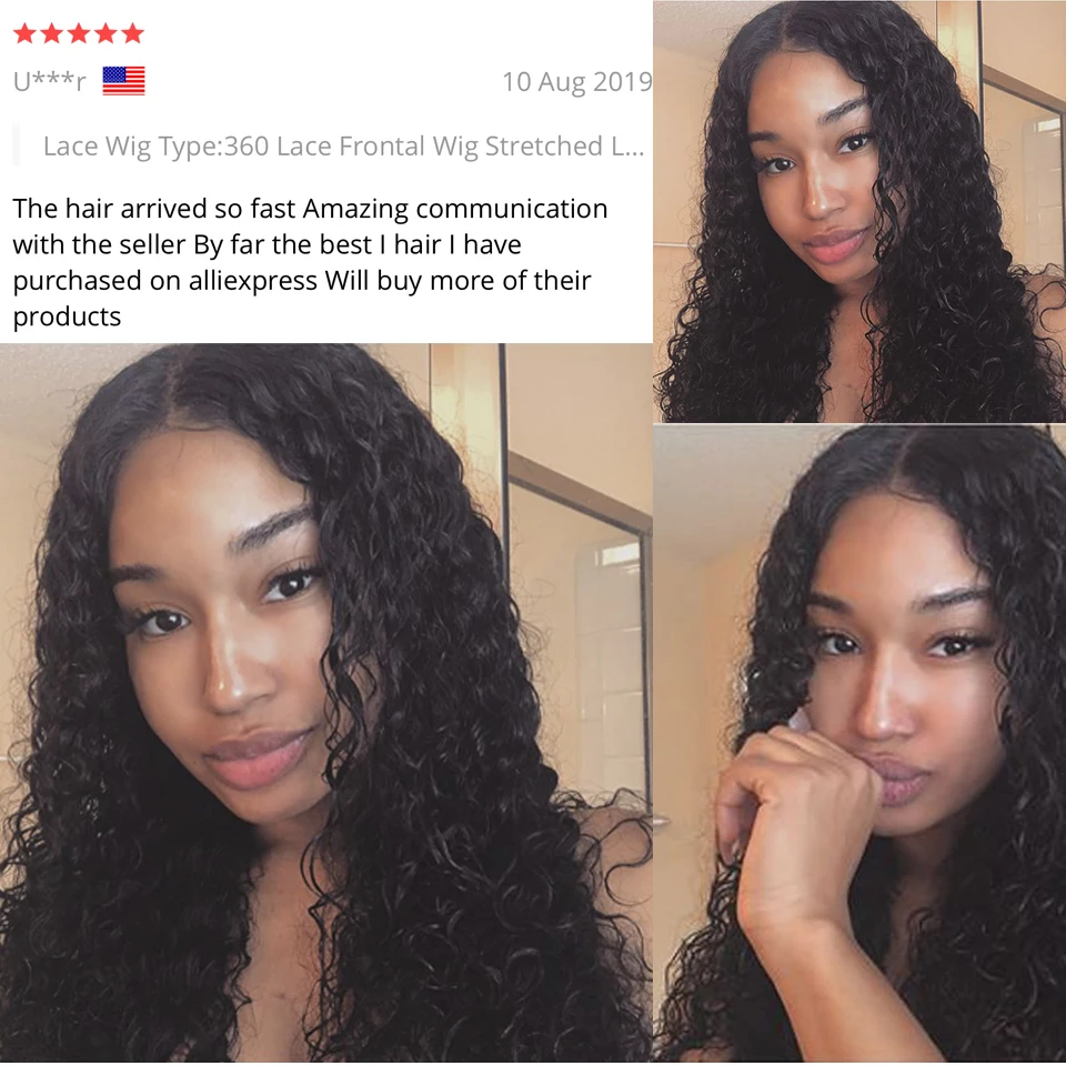 360 Lace Frontal Wig Natural Brazilian Remy Curly Wig With Pre Plucked Lace Front Human Hair Wigs For Women Bleached Knots 150
