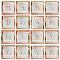 baby shower box balloon rose gold a z letter transparent box first 1st birthday party decorations kids boy girl party gift box