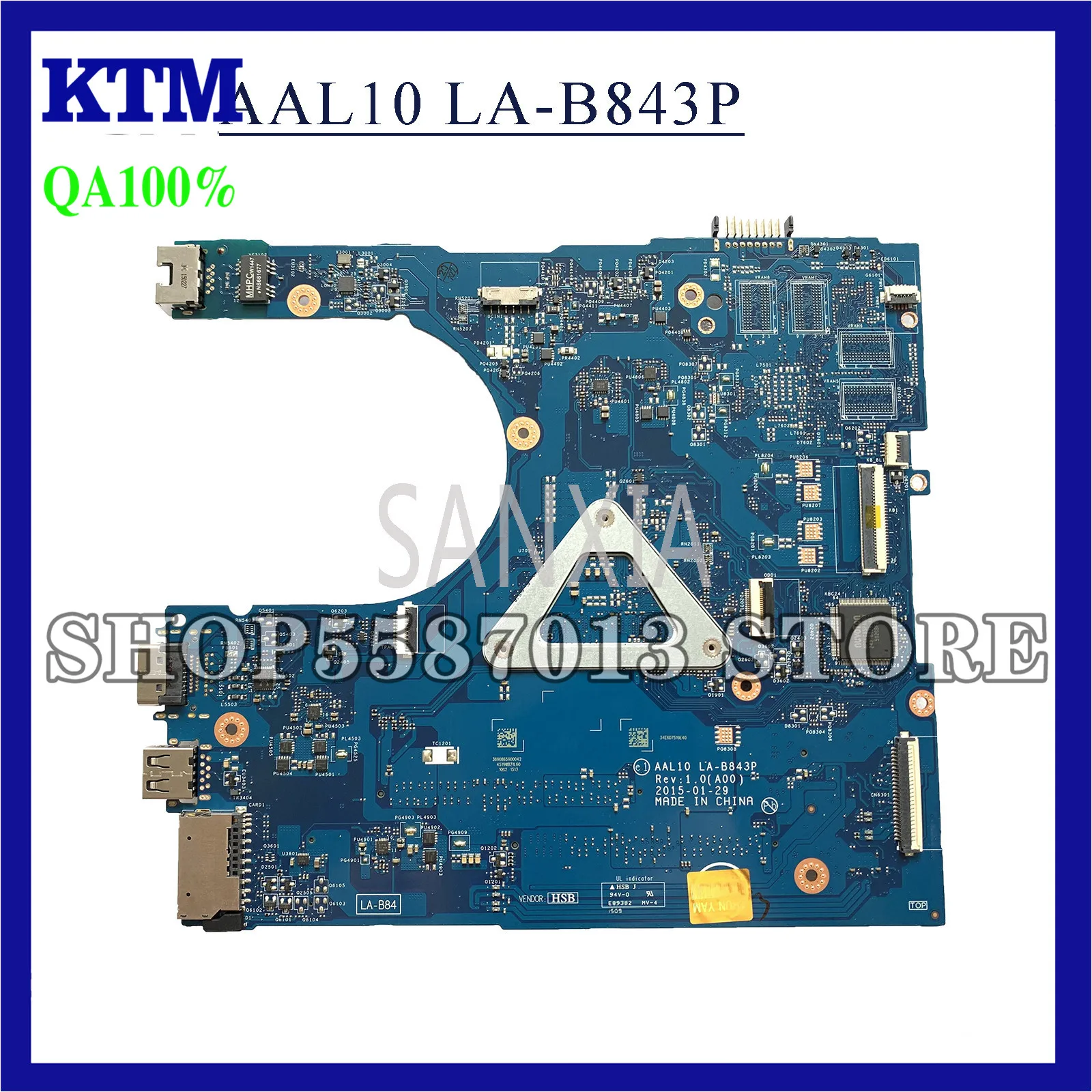 

KEFU LA-B843P Laptop motherboard for Dell Inspiron 15-3558 original mainboard I7-4510U/4500U GT820M